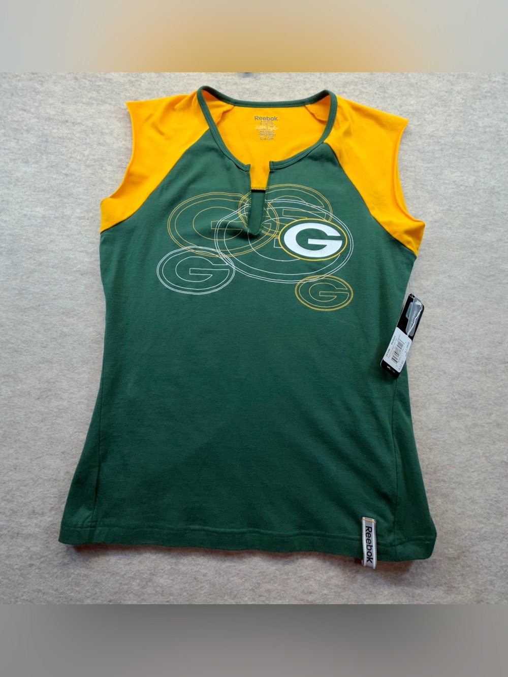 Green Bay Packers Reebok Women’s Split Neck Sleeveless Top XL NWT
